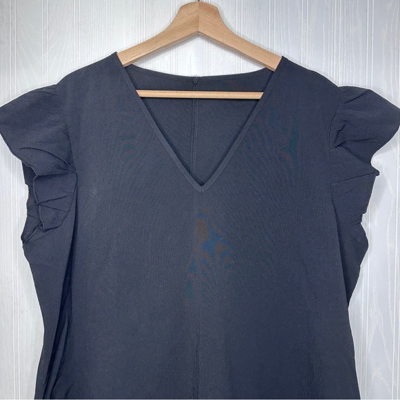 Black flutter sleeve shift style dress NWT! Size XL - Picture 4 of 8